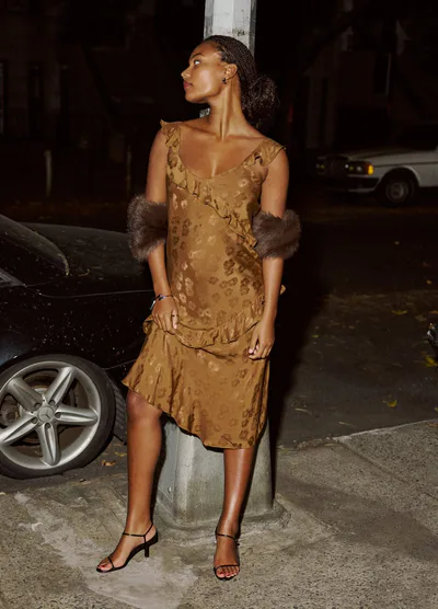 HATCH The Amelia Jacquard Bias Slip Dress