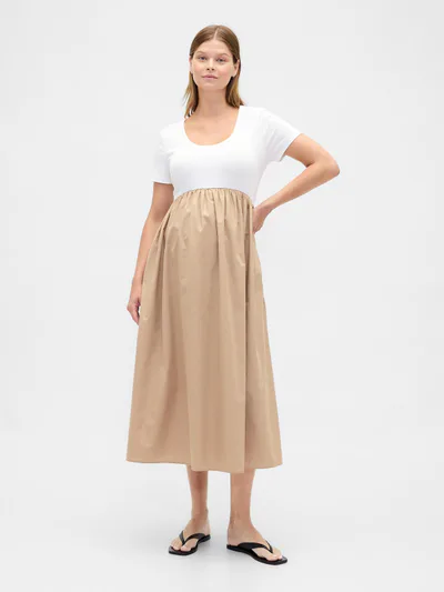 Gap Maternity Mixed Media Maxi Dress