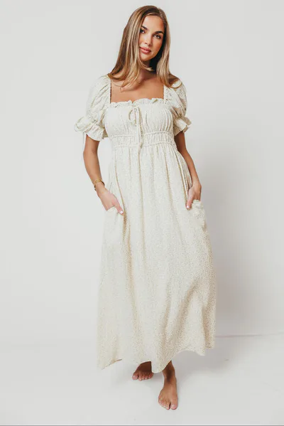 Worth Collective Savanna 100% Cotton Maxi Dress in Ditsy Floral - Bump Friendly *10/7 PRE-ORDER*