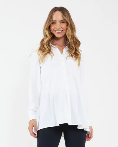 Ripe Maternity Tina Peplum Shirt White