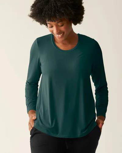 Kindred Bravely Bamboo Maternity & Nursing Long Sleeve T-shirt | Evergreen
