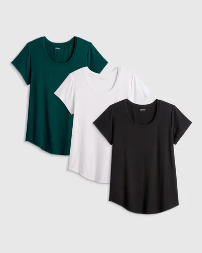 Quince Bamboo Nursing Scoop Neck Tee 3 Pack