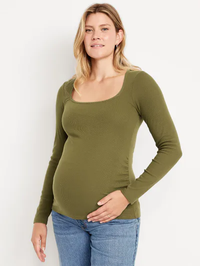 Old Navy Maternity Long-Sleeve Trapeze-Neck T-Shirt