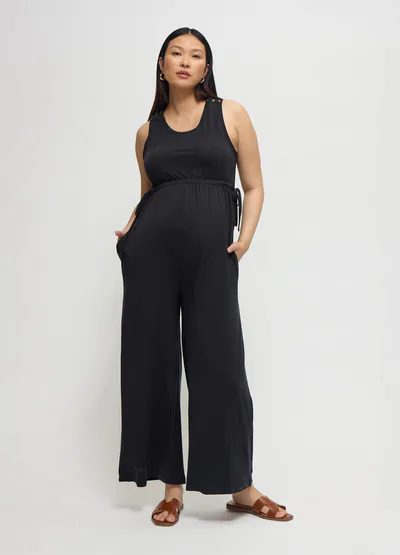 Ingrid & Isabel Wide Leg Knit Maternity and Nursing Jumpsuit