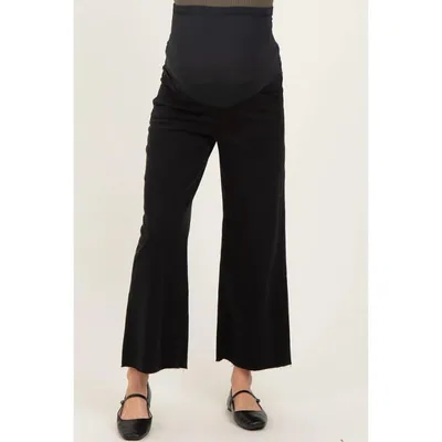 Target Pinkblush Black Raw Hem Crop Wide Leg Maternity Jeans 27