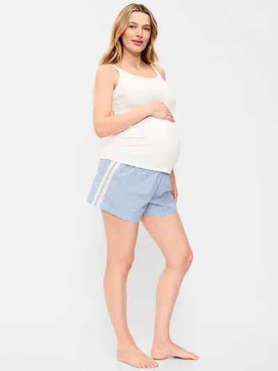 Old Navy Maternity Poplin Boxer Pajama Shorts