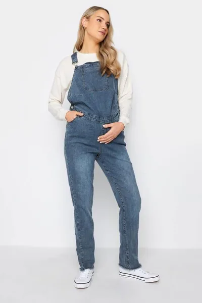 Yours Clothing LTS Maternity Blue Denim Dungarees