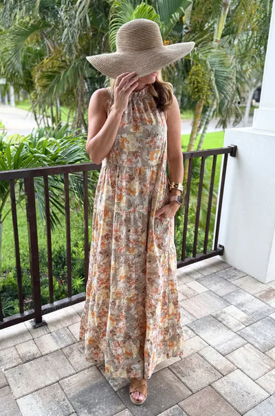 Milk & Baby Tie Back Bow Nursing Dress | Sunset Floral