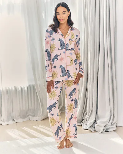 For The Creators Maternity Celestial Leopard Print Long Pyjama Set