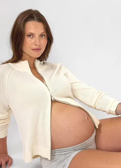 Ingrid & Isabel Funnel Neck Raglan Knit Maternity Cardigan