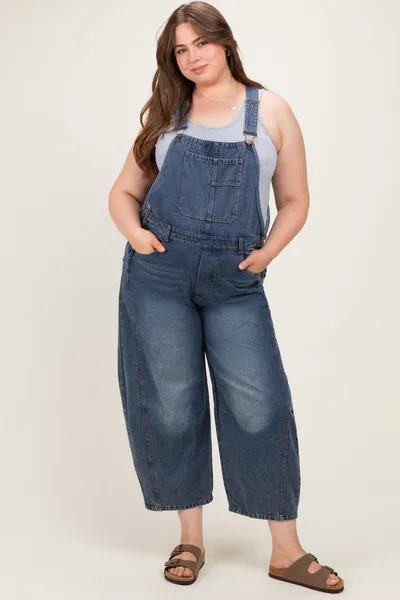 PinkBlush Denim Vintage Wash Plus Maternity Overall
