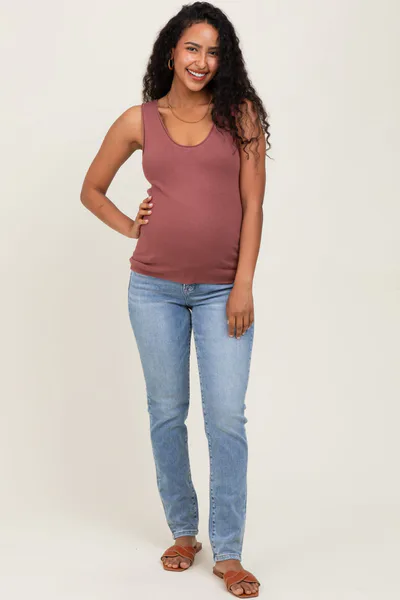 PinkBlush Light Blue Vintage Wash Maternity Skinny Jeans