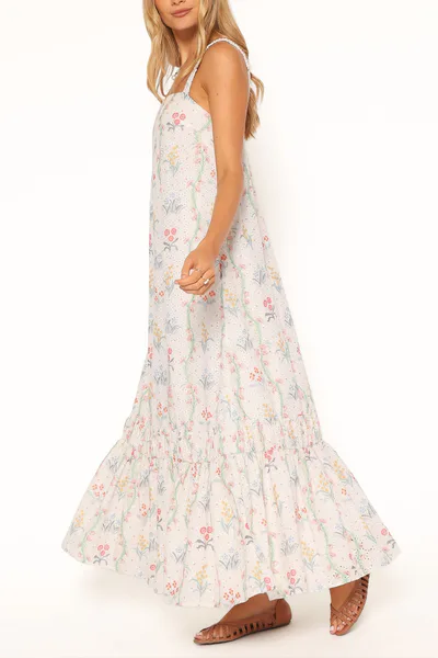 Petal & Pup Evaline Maxi Dress - White Floral