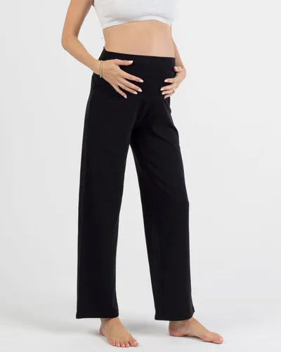 Angel Maternity Straight Cut Maternity Bamboo Pants in Black