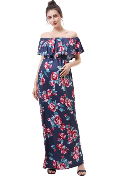 Kimi + Kai Kimi + Kai Maternity "Brielle" Nursing Floral Print Maxi Dress