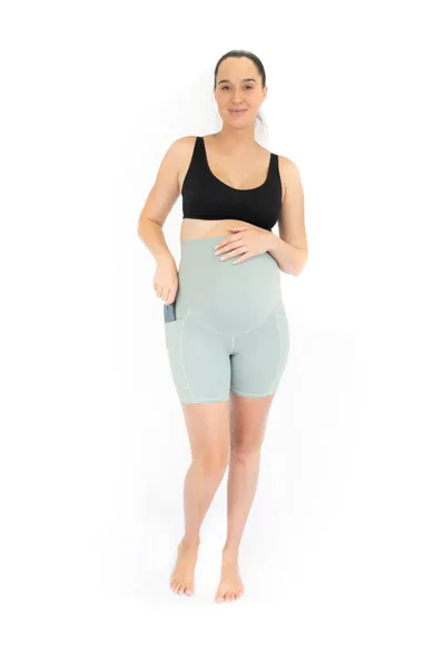 Emamaco Emama Maternity Bike Shorts + Pockets - Spearmint-FINAL SALE ONLY FINAL SALE