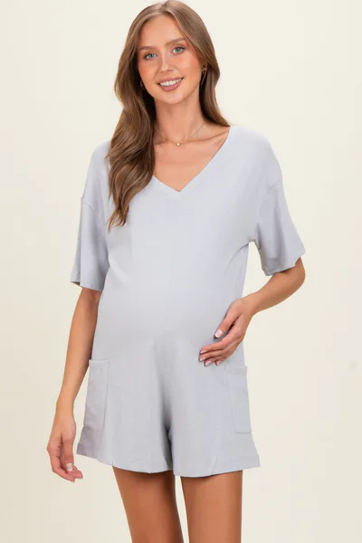 PinkBlush Heather Grey Scoop Neck Maternity Romper