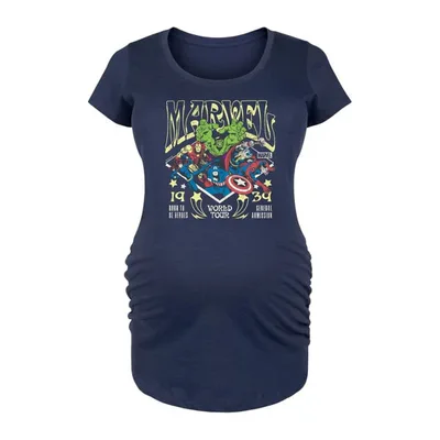 Target Women's Marvel Avengers Concert Tee Style  - Navy - Large