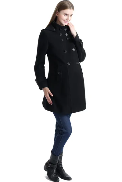 Kimi + Kai Kimi + Kai Maternity "Penelope" Wool Blend A-Lined Coat