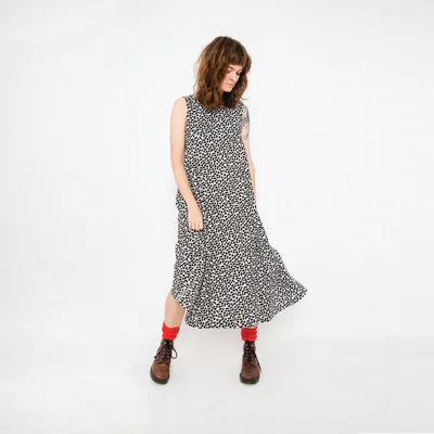 For The Creators Lucy Dress - Maternity + Breastfeeding friendly - Black + Ecru Print