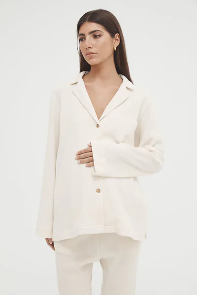 Legoe Heritage Waffle PJ Shirt (Cream) - FINAL SALE