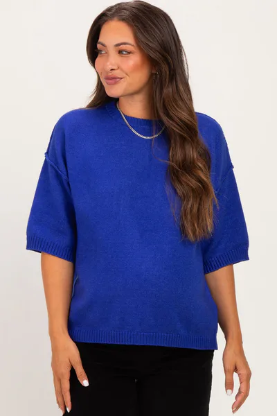 PinkBlush Royal Basic Maternity Short Sleeve Sweater Top
