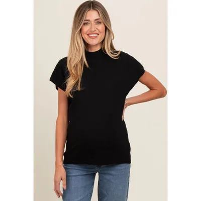 Target Pinkblush Black Mock Neck Knit Maternity Top XL