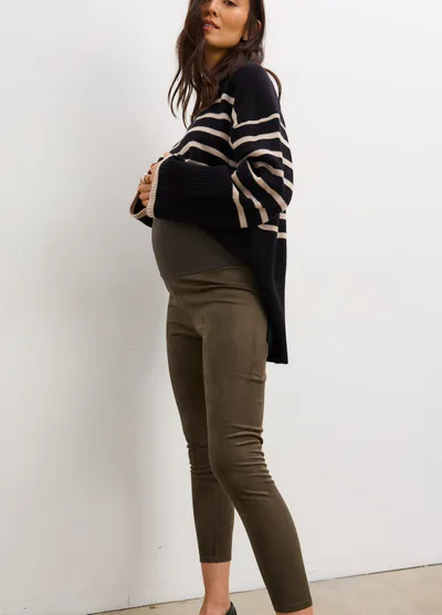 HATCH The Vegan Stretch Suede Before, During, And After Legging