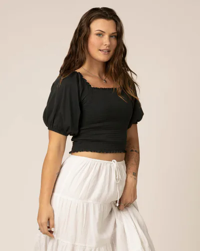 Kindred Bravely Sophia Smocked Cropped Nursing Top