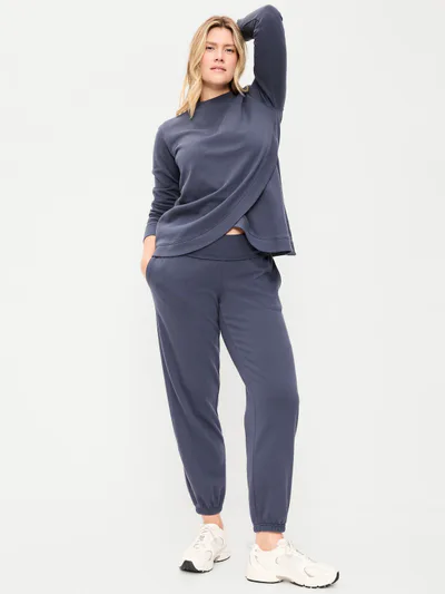 Old Navy Maternity Rollover-Waist Fleece Jogger Sweatpants