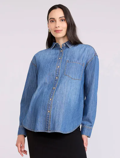 Motherhood Maternity Denim Maternity Shirt