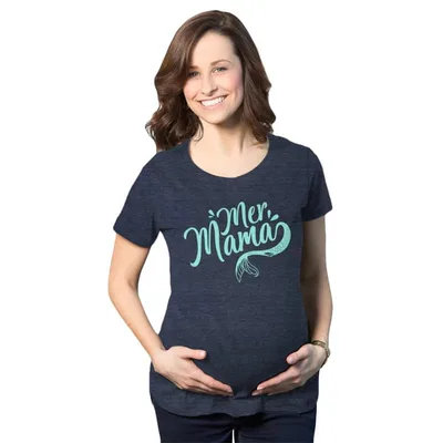 Target Maternity MerMama T Shirt Funny Mothers Day Mermaid Pregnancy Tee - Crazy Dog Maternity T Shirt With Sarcastic Sayings Navy S