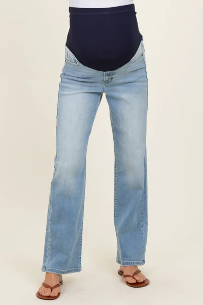 PinkBlush Light Wash Maternity Dad Jeans