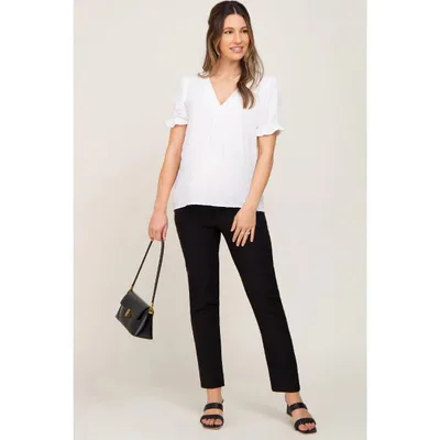 Target Pinkblush Black Stretchy Slim Fit Crop Maternity Dress Pants Large