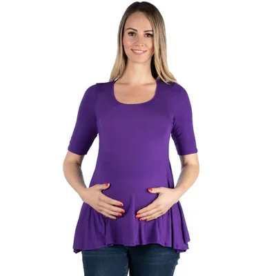 Target 24seven Comfort Apparel Maternity Elbow Swing Tunic Top-Purple-6X