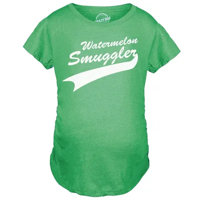 Target Maternity Watermelon Smuggler Shirt Funny Pregnancy T shirts Announcement Ideas - Crazy Dog Maternity T Shirt For Foodies Green S