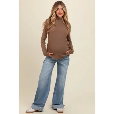 Target Pinkblush Light Blue Cuffed Baggy Wide Leg Maternity Jeans 26