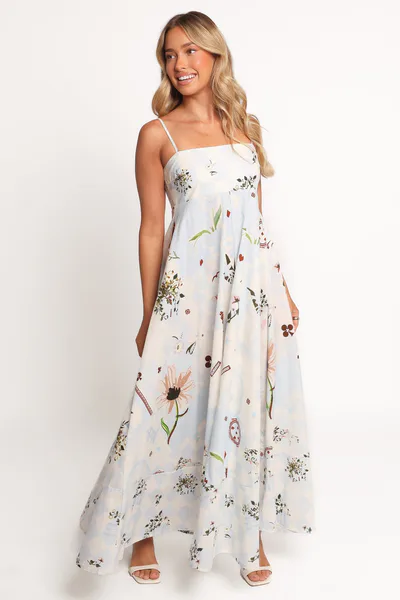 Petal & Pup Emmeline Maxi Dress - Blue Floral