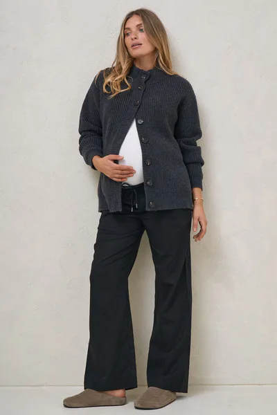 Bae the Label The Key Knit Cardigan - Dark Charcoal