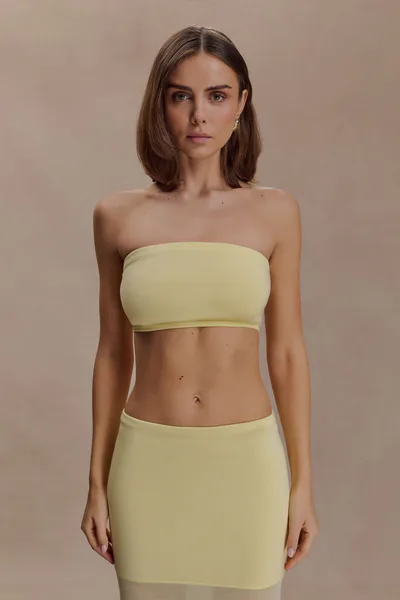 MESHKI Tanyel Knit Bandeau Top - Lemon
