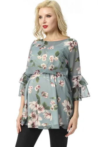 Kimi + Kai Kimi + Kai Maternity "Audrey" Nursing Floral Print Blouse