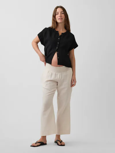 Gap Maternity Cotton Gauze Full Panel Pants