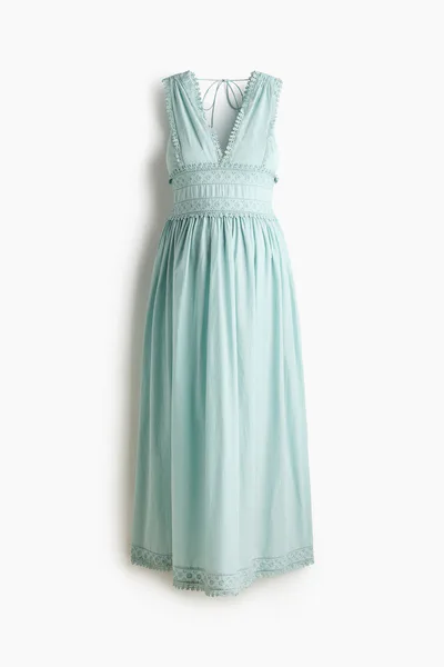 H&M MAMA Lace-Trimmed Cotton Nursing Dress