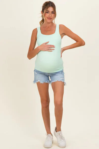 PinkBlush Light Denim Maternity Boyfriend Shorts