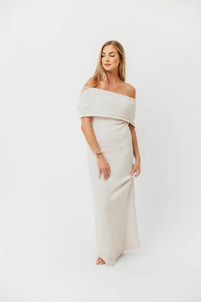 Worth Collective Brit Maxi Dress in Cream - Bump Friendly