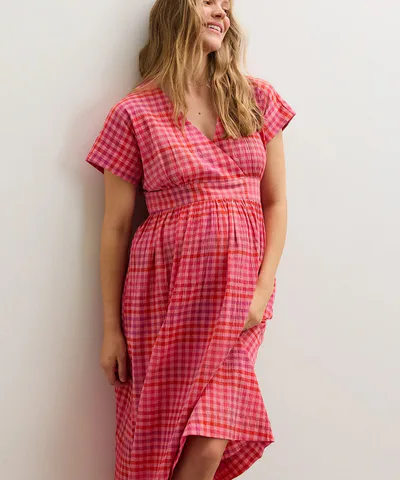 Bump City HATCH: The Plaid Caroline Dress (Sunset Gingham)