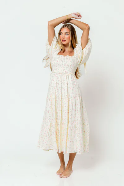 Worth Collective Elena 100% Cotton Midi Dress in Pink Tulip - Bump Friendly & Inclusive Sizing *5/15 PRE-ORDER*