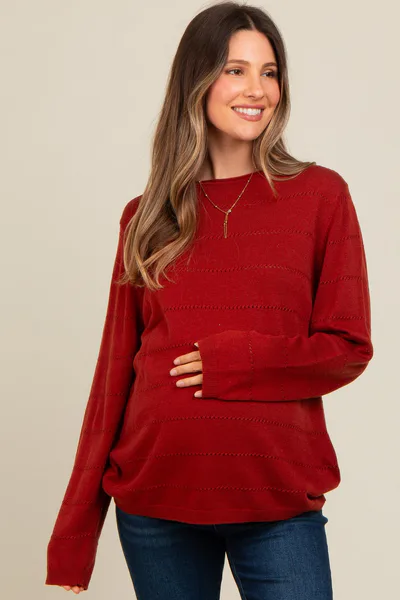 PinkBlush Rust Knit Maternity Sweater