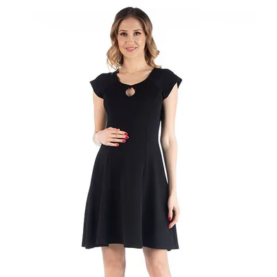 Kohl's Maternity 24Seven Comfort Apparel Scoop Neck Keyhole Detail Cap Sleeve Mini Dress