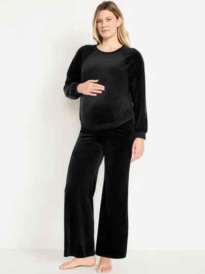 Old Navy Maternity Velour Rollover Waist Pajama Pants